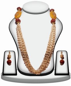 Multi-Color Fashion Necklace Set with Kundan Work and Stone Beads-0