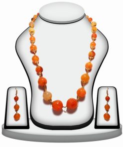 Gorgeous Indian Necklace Set with Kundan Work with Earrings-0