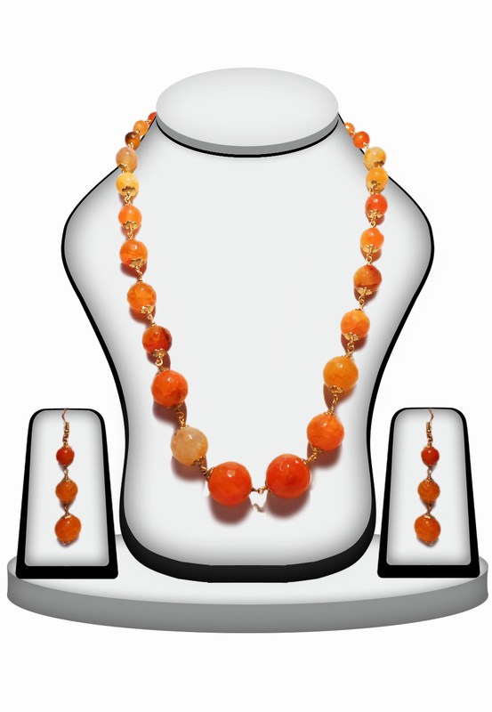 Gorgeous Indian Necklace Set with Kundan Work with Earrings-0