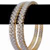 Royal Pair of White Stone Indian Fashion AD Bangles for Women-0
