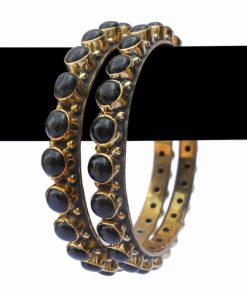 Exclusive Designed WeddingBangles Jewelry in Black Desire Stones -0
