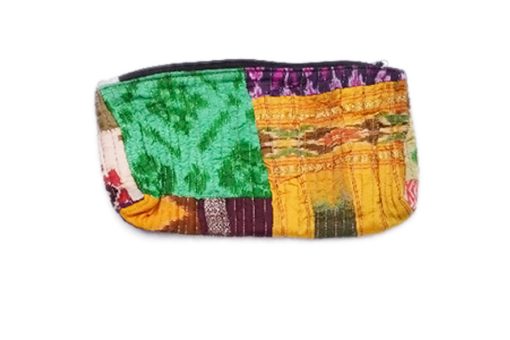 Beautiful Green And Yellow Handmade Pouch Bags From India-0