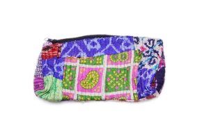 Buy Online Designer Handmade Pouches Bags With Pink And Blue Block Print-0