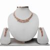 Beautiful Multicolored Cubic Zerconium American Diamond Necklace Set with Earrings-0