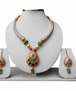 Latest Design Pipe Necklace Set with Jhumkas and Designer Fashion Pendant From India-0