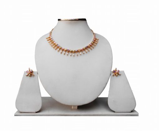 Latest Collection of Designer Necklace Set with Earrings for Women-0