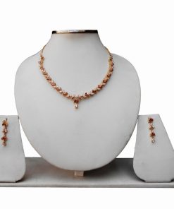 Designer Beautiful American Diamond Necklace Jewelry Set with Earrings-0