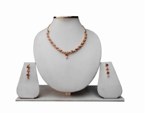 Designer Beautiful American Diamond Necklace Jewelry Set with Earrings-0