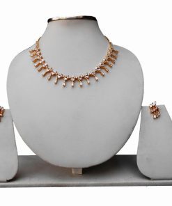 Exquisite Designs Cubic Zerconium Stones Necklace Set with Earrings-0