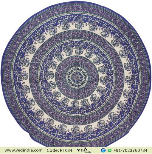 Blue and Purple Mandala Tapestry