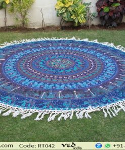 Blue Hippie Mandala Tapestry
