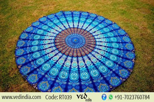 Blue Mandala Hippie Tapestry