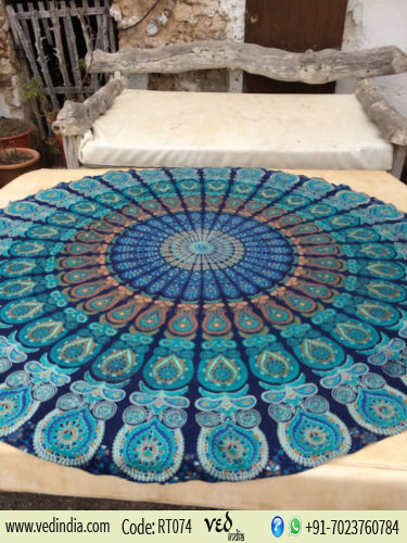 Blue Multi Roundie Tapestry