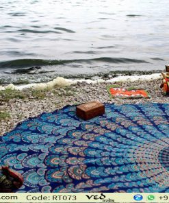 Blue Round Mandala Tapestry