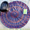 Blue and Red Elephant Round Tapestry