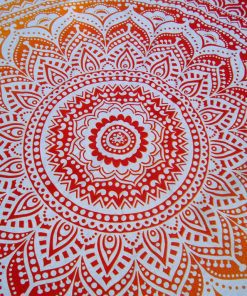 Orange Mandala Indian Tapestry