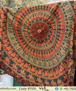 Hippie Mandala Round Tapestry