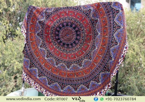 Multicolored Elephant Mandala Tapestry