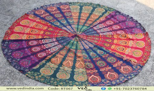 Multicolored Mandala Hippie Tapestry