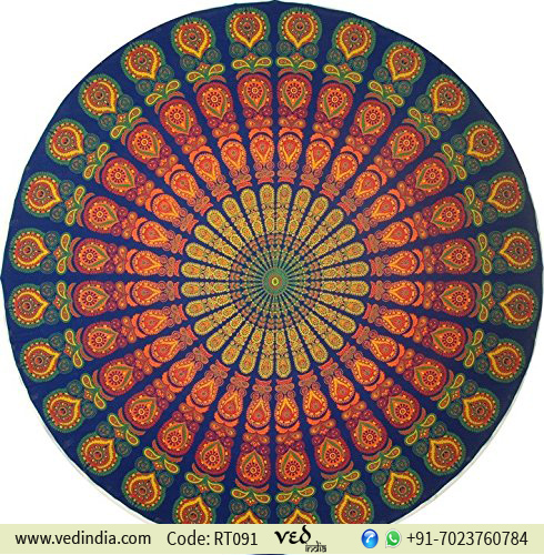 Multicolored Round Tapestry Wall Hanging