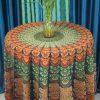Peacock Round Mandala Tapestry in Green Color