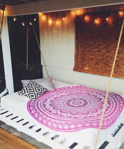 Pink Round Designer Bed Spread