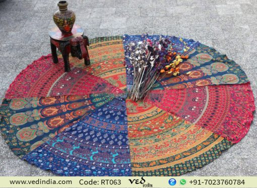 Multicolored Round Mandala Tapestry