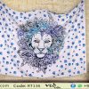 Blue Modern Lion Boho Tapestry