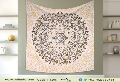 Brown Queen Ombre Mandala Indian Wall Tapestry Bedding-0