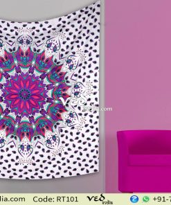 Colorful Twin Ombre Mandala Wall Tapestry Bedding-0