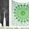 Green Ombre Hippie Indian Mandala Tapestry Bedspread -0