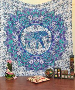 Blue Ombre Elephant Tapestry