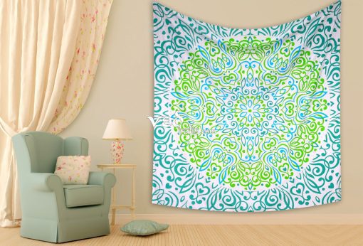 Psychedelic Large Ombre Mandala Tapestries Bedding Throw -3191