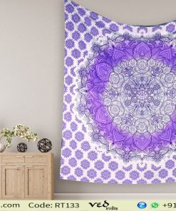 Lavender Floral Ombre Mandala Tapestry