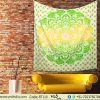 Ombre Hippie Mandala Bohemian Tapestry Yellow and Green-0