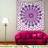 Purple Floral Twin Queen Mandala Bohemian Tapestry-0