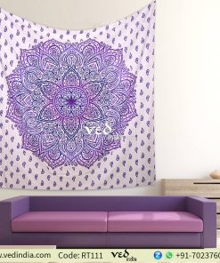 Purple Ombre Twin Mandala Bedding Tapestry-0