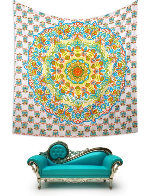 Queen Size Ombre HIppie Mandala Wall Tapestry -3214