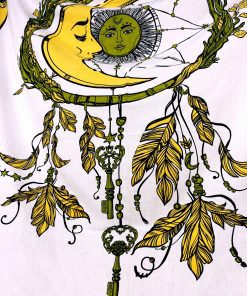 Green and Yellow Mandala Tapestry