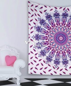 Purple Floral Twin Queen Mandala Bohemian Tapestry-3174