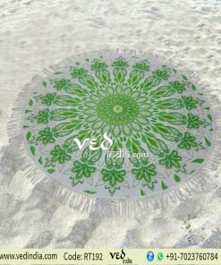 Mandala Round Roundie Beach Throw Floral Yoga Mat -0