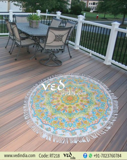Round Tassel Mandala Beach Towel Yoga Picnic Sheet Tapestry-0