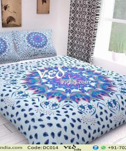 Blue Boho Chic Duvet Cover and Comforter Sets Leaf Pattern-0
