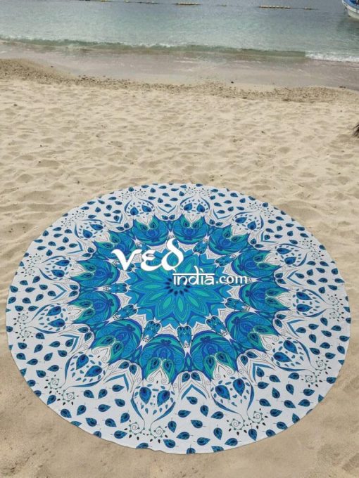 Beach Round Rugs Tapestry Bohemian Mandala Throw-3505