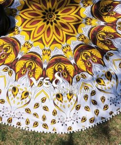 Pom Pom Round Rug Tablecloth Bohemian Roundies Tapestry-3618