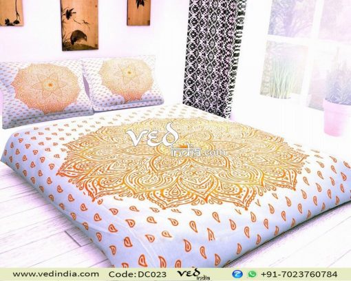 Boho Duvet Covers Twin and Beddings Collection Orange Ombre Print-0
