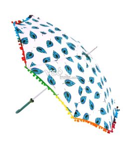 Cotton Umbrella Hippie Vintage Colorful Leaf Foldable Parasol-3706