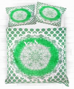 Indian Duvet Cover Queen Twin Size Green Ombre-3770