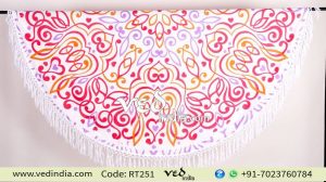 Floral Ombre Tassel Round Tapestry Beach Throw Table Cloth-0
