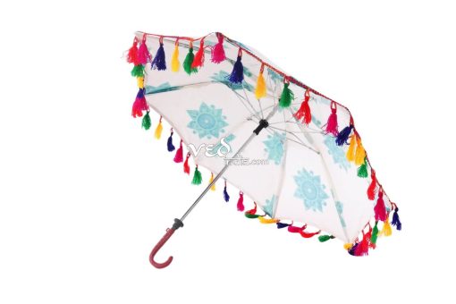 Handmade Indian Mandala Blue Foldable Umbrellas-3669
